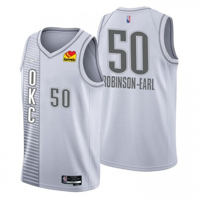 Oklahoma City Thunder #50 Jeremiah Robinson-Earl Men's Nike Gray 202122 Swingman NBA Jersey - City Edition Men's
